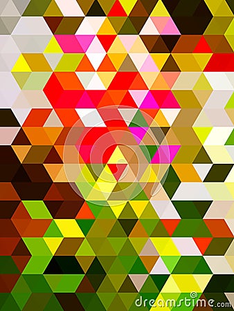 An eccentric artistic design of colorful graphic pattern of triangles Stock Photo