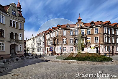 Apartment houses in ecclectic historic style in Gdansk Wrzeszcz, Poland. Editorial Stock Photo