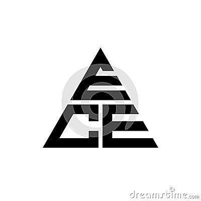 ECE triangle letter logo design with triangle shape. ECE triangle logo design monogram. ECE triangle vector logo template with red Vector Illustration