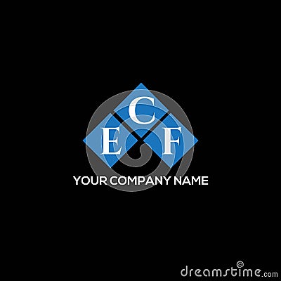 ECF letter logo design on BLACK background. ECF creative initials letter logo concept. ECF letter design.ECF letter logo design on Vector Illustration