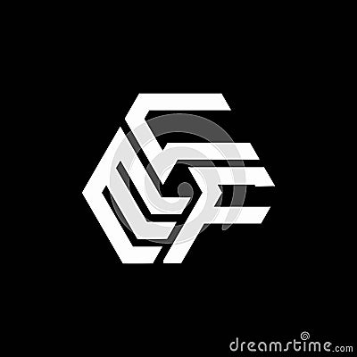 ECF letter logo design on black background. ECF creative initials letter logo concept. ECF letter design Vector Illustration