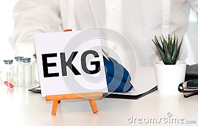 ECG Acronym or abbreviation to medical dignostics of electrocardiogram Stock Photo