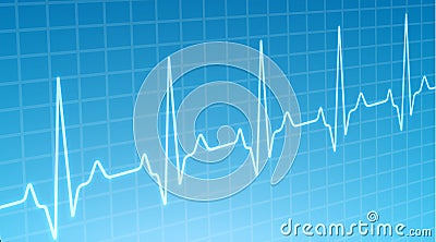 ECG heartbeat monitor, cardiogram heart pulse line wave. Electrocardiogram medical background Vector Illustration