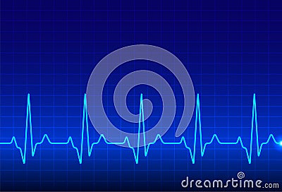 ECG heartbeat monitor, cardiogram heart pulse line wave. Electrocardiogram medical background Vector Illustration