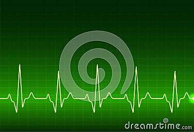 ECG heartbeat monitor, cardiogram heart pulse line wave. Electrocardiogram medical background Vector Illustration