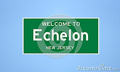 Echelon, New Jersey city limit sign. Town sign from the USA. Stock Photo