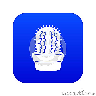 Echinocereus icon blue vector Vector Illustration