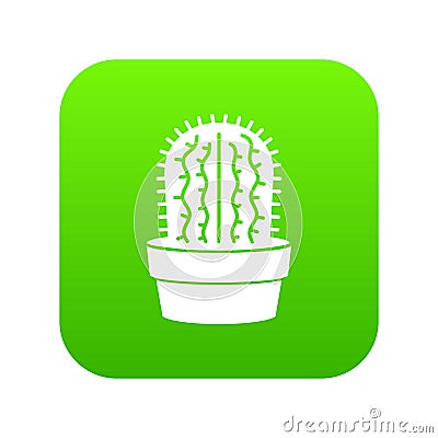 Echinocereus icon green vector Vector Illustration