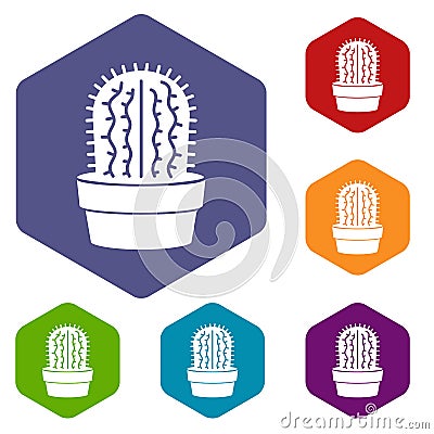 Echinocereus icon, simple style Vector Illustration