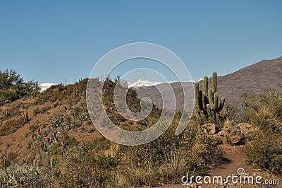 Landscape at Cerro Pochoco, Santiago, Chile Stock Photo