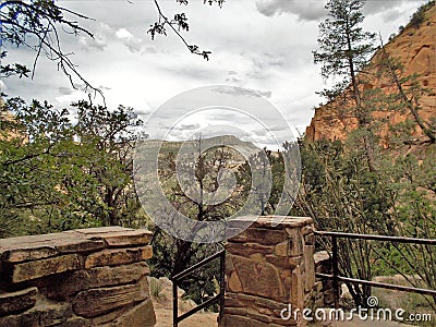 Echo Amphitheater Cliffs Stock Photo