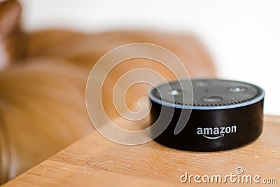 Echo dot version 2 in living room Editorial Stock Photo