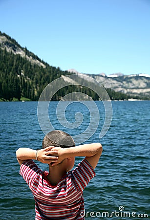 Echo Lake watcher Stock Photo