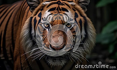 Echoes of the Past The Majestic Javan Tiger's Vanishing Roar Stock Photo
