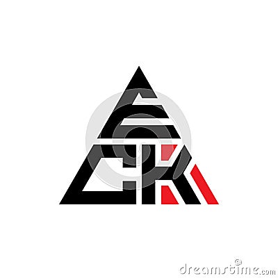 ECK triangle letter logo design with triangle shape. ECK triangle logo design monogram. ECK triangle vector logo template with red Vector Illustration