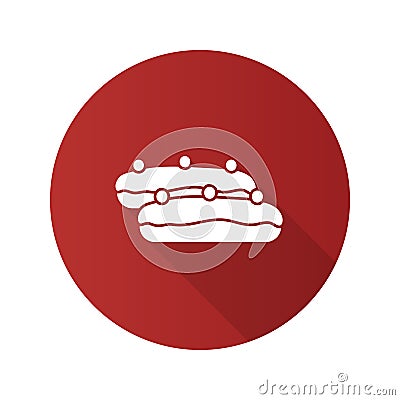 Eclair cake flat design long shadow glyph icon Vector Illustration