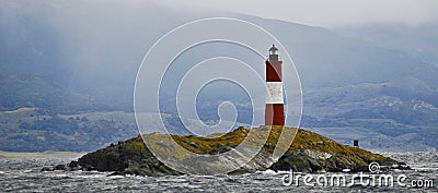 Eclaireurs lighthouse in the Beagle Channel in Ushuaia Stock Photo