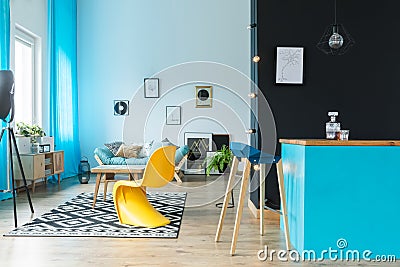 Eclectic living room interior Stock Photo