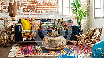 Eclectic patterns, vibrant colors, and an array of textures come together. Generative Ai Stock Photo