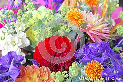 Eclectic Wedding Flowers Bouqet Stock Photo