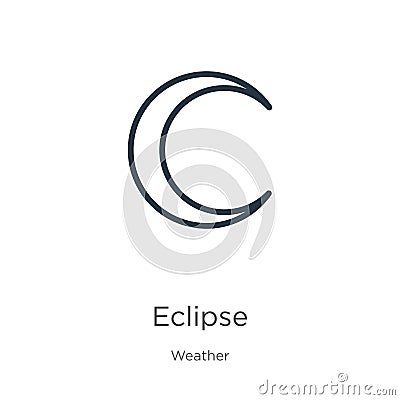 Eclipse icon. Thin linear eclipse outline icon isolated on white background from weather collection. Line vector sign, symbol for Vector Illustration