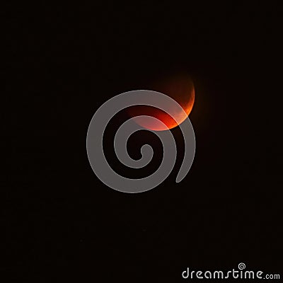 Eclipse of the moon. Photo of the night sky during the eclipse of the month July 27, 2018 Stock Photo