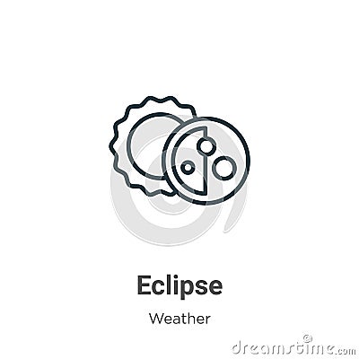 Eclipse outline vector icon. Thin line black eclipse icon, flat vector simple element illustration from editable weather concept Vector Illustration