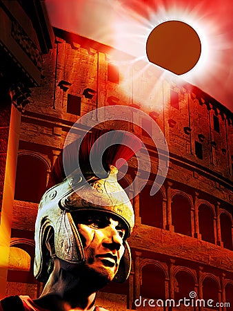 Eclipse on roman empire Stock Photo