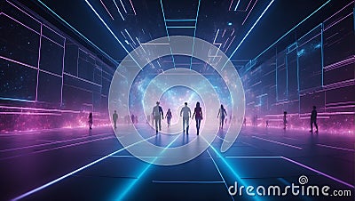 Eclipsing Limits: QuantumLeap Nexus and Data's Future. AI generate Stock Photo
