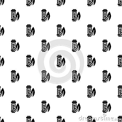 Eco battery leaf pattern seamless vector Vector Illustration