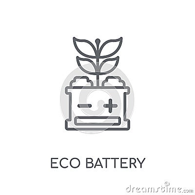 eco battery linear icon. Modern outline eco battery logo concept Vector Illustration