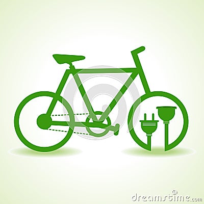 Eco bicycle with plug and holder Vector Illustration