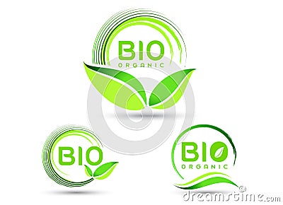 Eco Bio Leaf Icon Vector Illustration