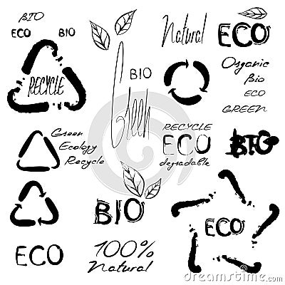Eco bio set Vector Illustration