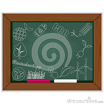 Eco blackboard frame Vector Illustration