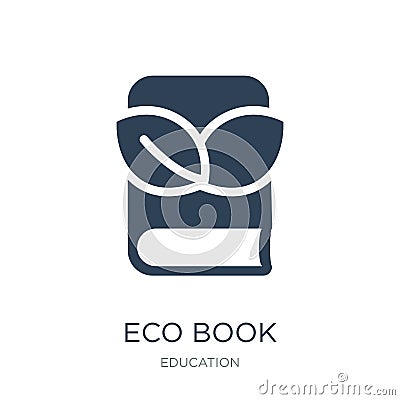 eco book icon in trendy design style. eco book icon isolated on white background. eco book vector icon simple and modern flat Vector Illustration