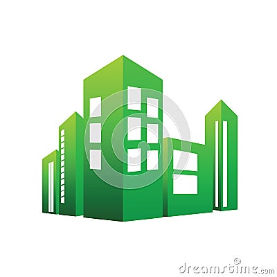 Eco building green vector Vector Illustration