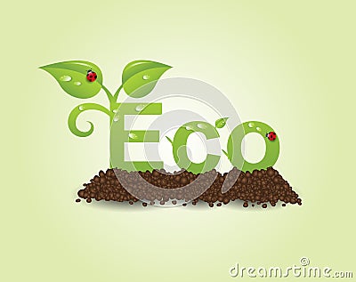 Eco caption Vector Illustration