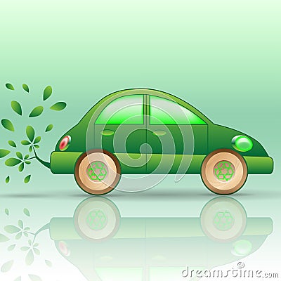 Eco-car Cartoon Illustration