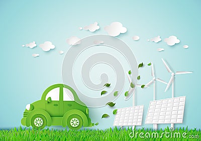 Eco car Vector Illustration