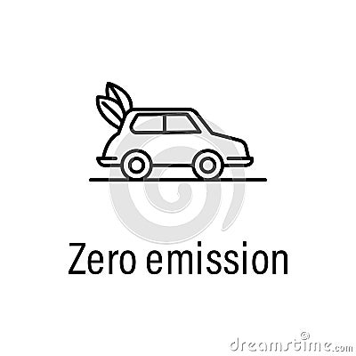 eco, car outline icon with name Stock Photo