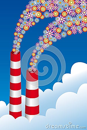 Eco chimneys Vector Illustration