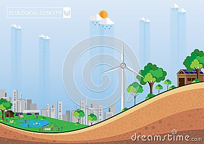 Eco city abstract background. Vector Illustration