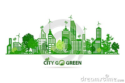 Eco city and energy save Vector Illustration