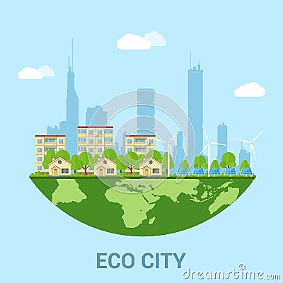 Eco city Vector Illustration