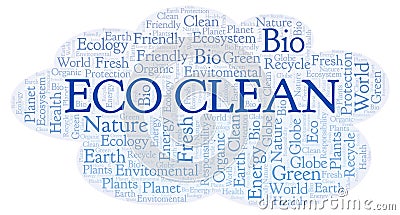 Eco Clean word cloud. Stock Photo