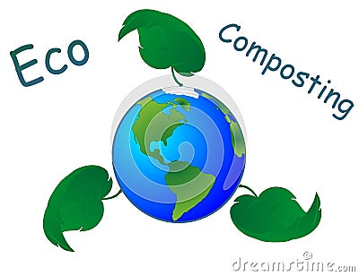 Eco Composting World wide symbol illustration.. Vector Illustration