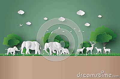 Eco concept and World Wildlife Day Vector Illustration