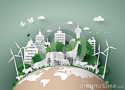 Eco concept and World Wildlife Day Vector Illustration