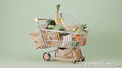Eco Conscious Shopping Sustainable Packaging and product delivery to Save the Planet - Ai Generated Stock Photo